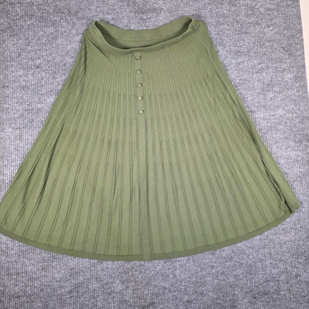Cider Olive Green Ribbed Knit Top 3XL Button Front Long Sleeve Oversized Plus